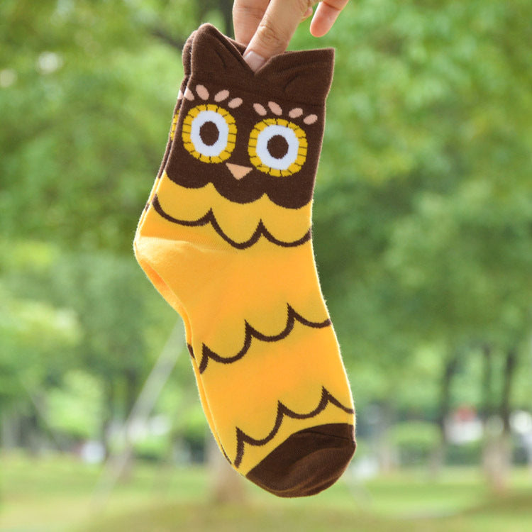 Cute 3D Animal Socks - Cotton Owl Women's Socks