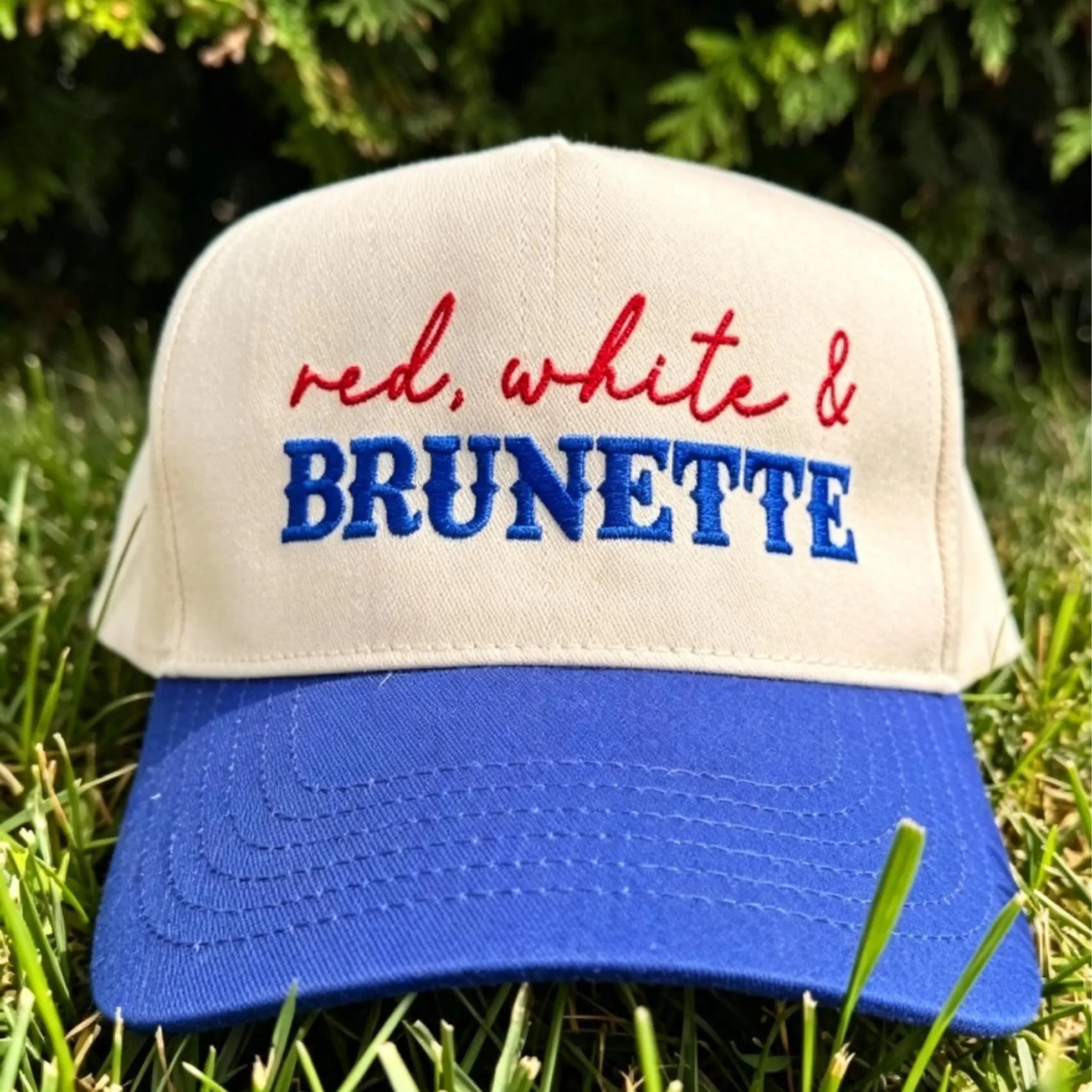 Women's Red White & Brunette Trucker Hat 