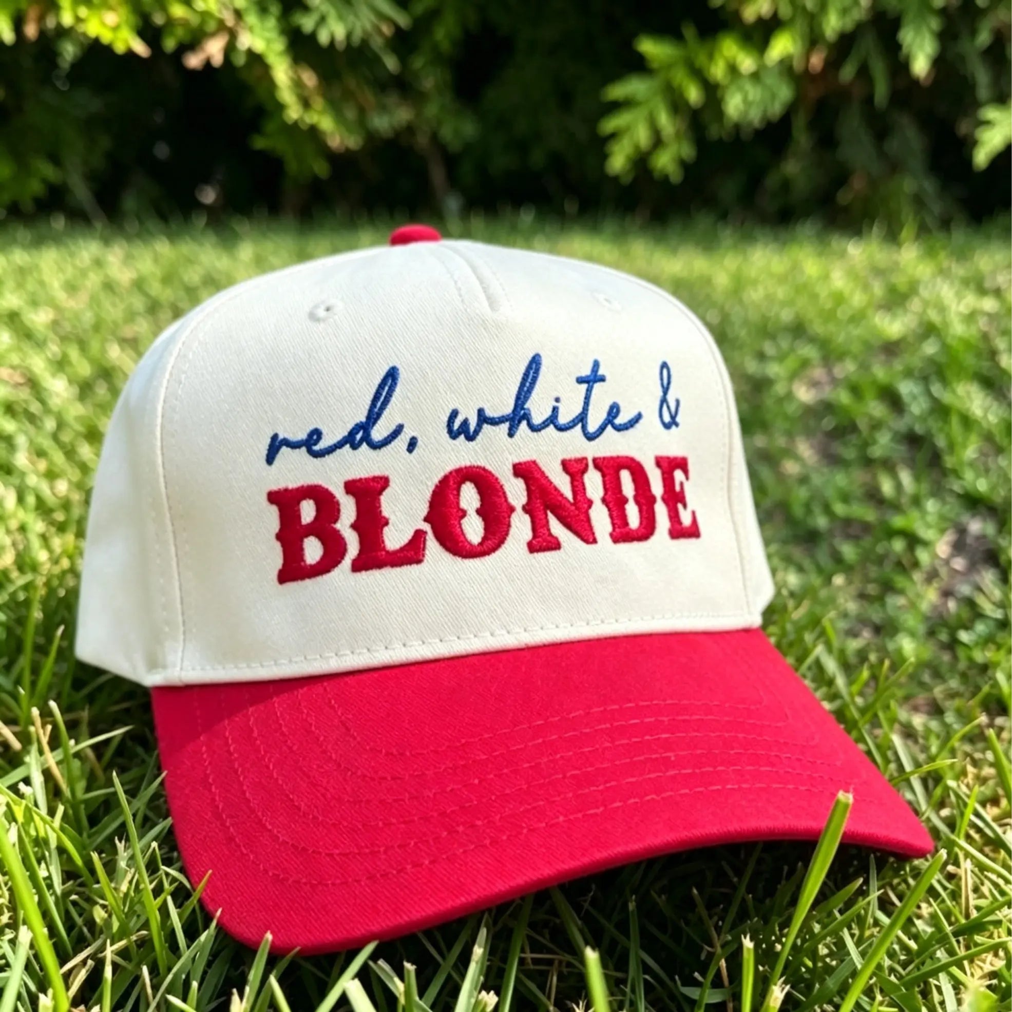 Women's Red White & Brunette Trucker Hat 