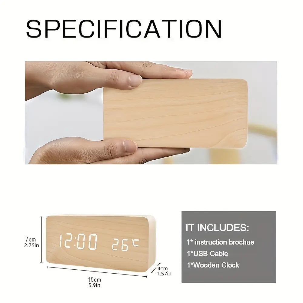 Minimalist Wooden Alarm Clock