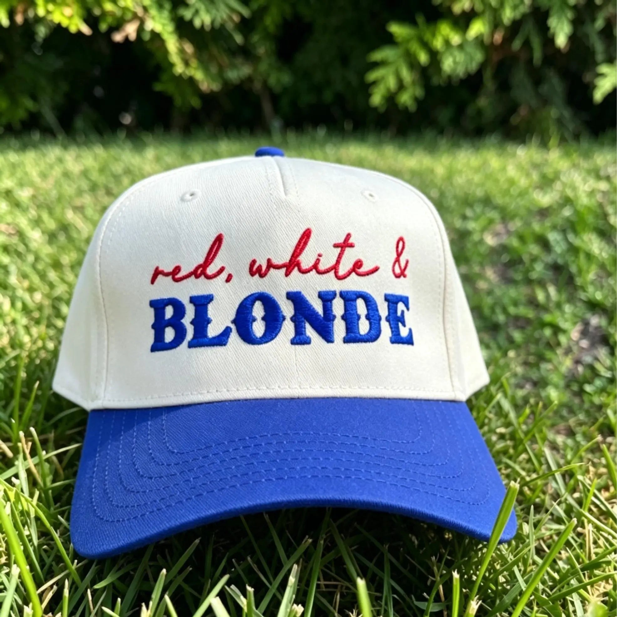 Women's Red White & Brunette Trucker Hat 