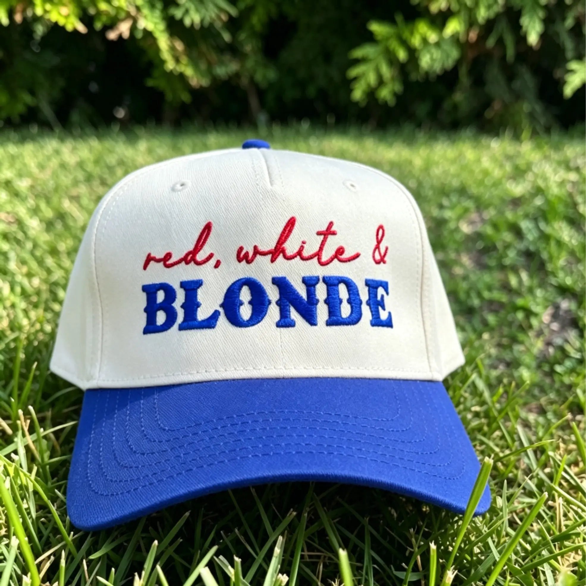 Women's Red White & Brunette Trucker Hat 
