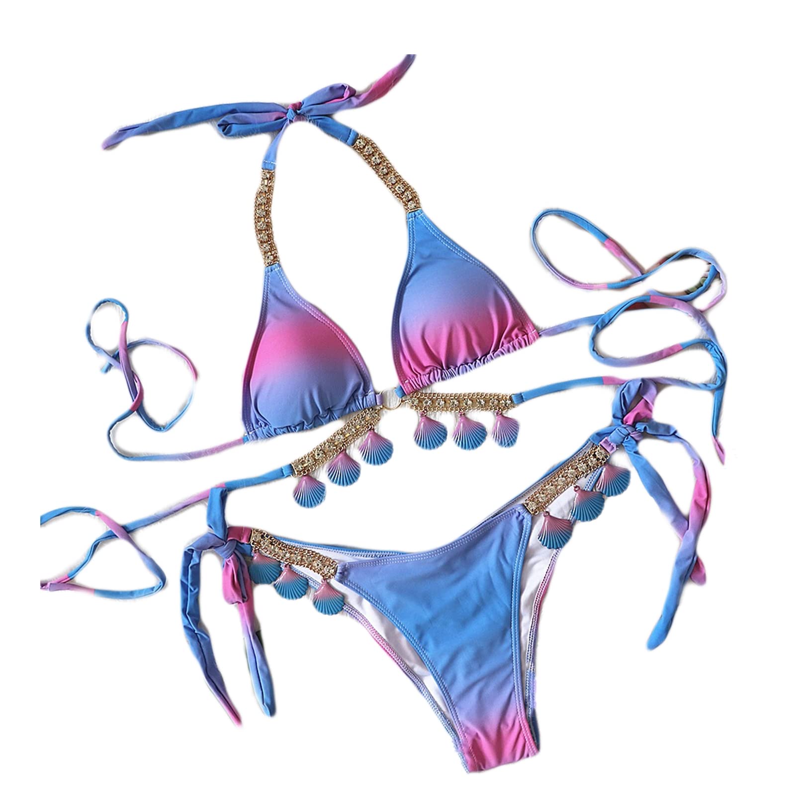 Améla Tropical Rhinestone Halter Bikini Set