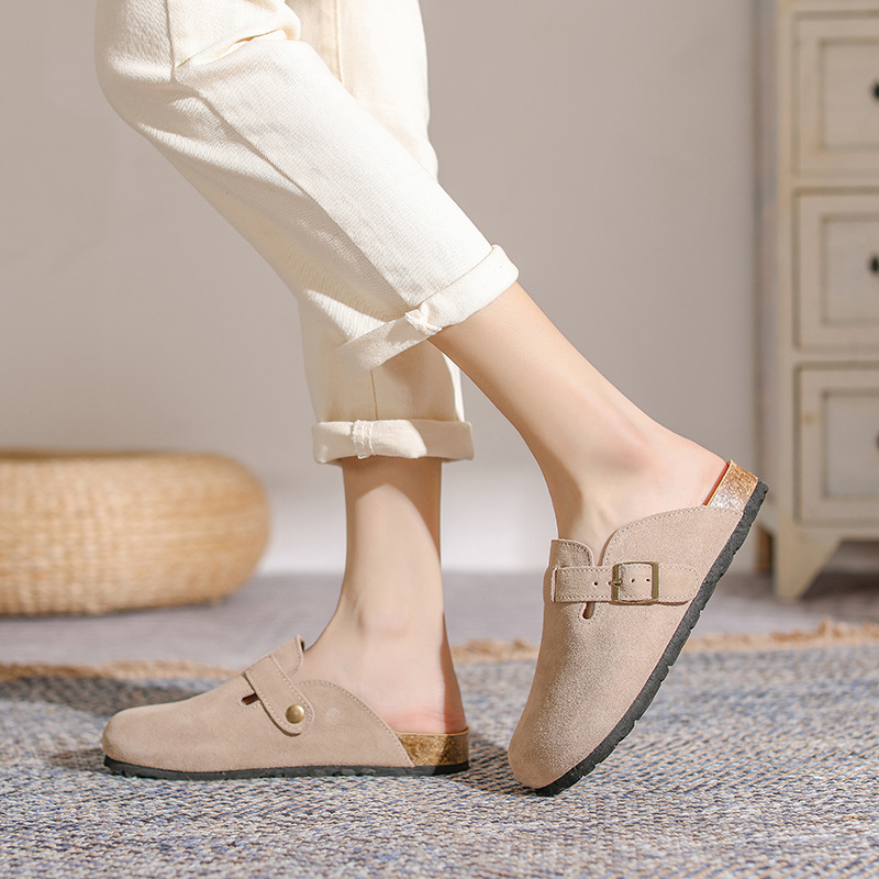Leather French Retro Slippers