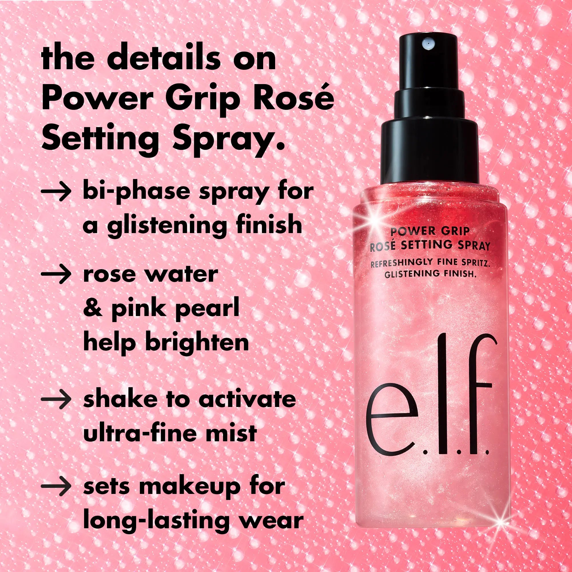 E.L.F. Power Grip Rosé Makeup Setting Spray