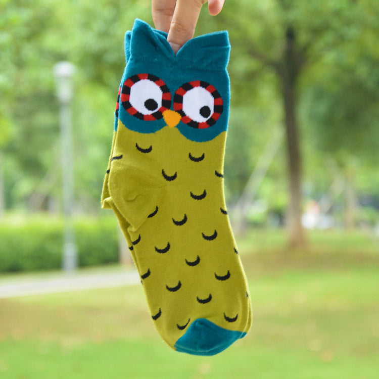 Cute 3D Animal Socks - Cotton Owl Women's Socks