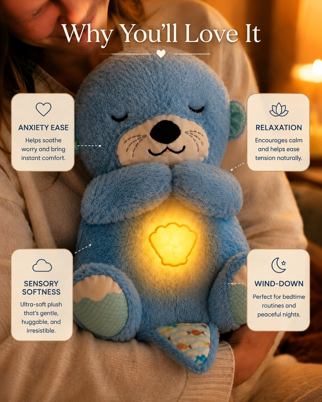 Breathing Glow Otter Comfort Plush - New Arrival