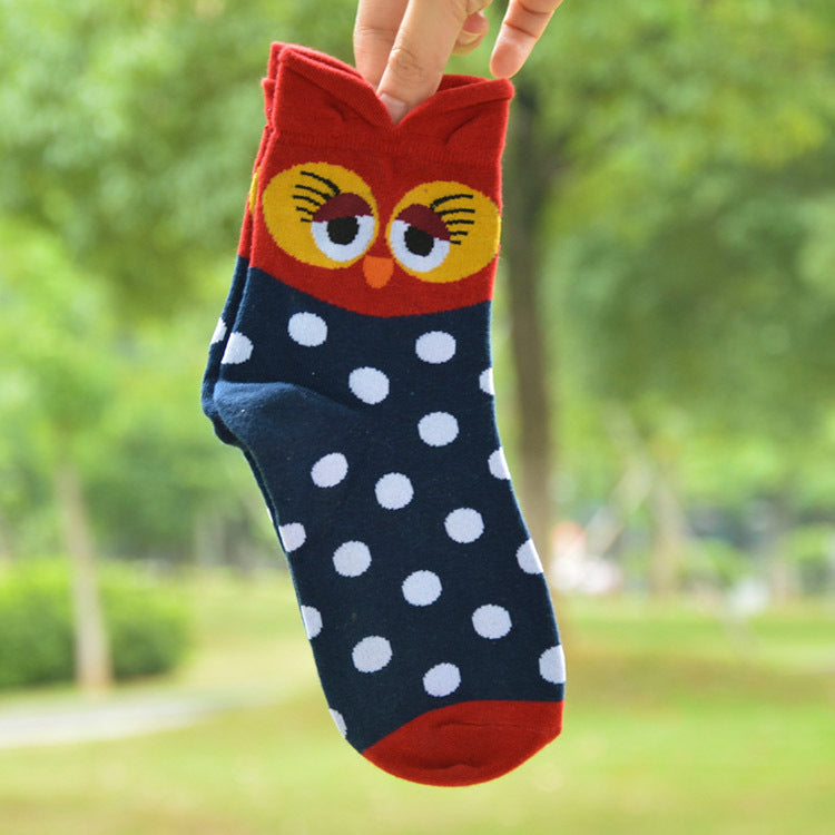 Cute 3D Animal Socks - Cotton Owl Women's Socks
