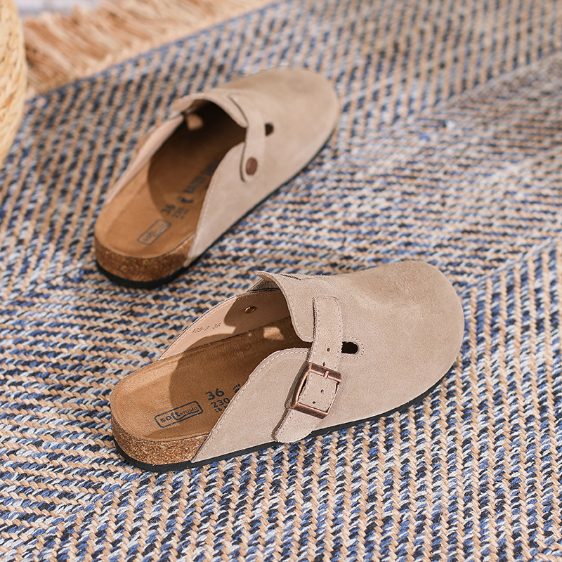 Leather French Retro Slippers